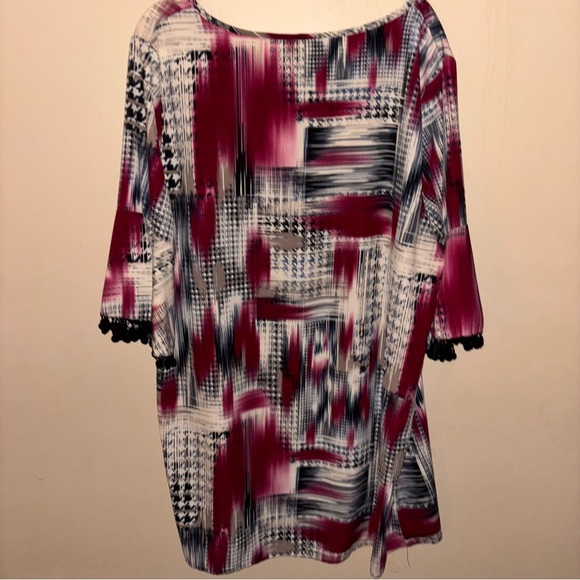 Auditions Multicolor Patterned Shift Dress Size 2XL - Picture 2 of 5